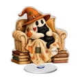 thumbnail image 2 of Halloween Ghost Decorations, 360 Degree Rotating 2D Ghost Figurine with Cute Desktop Design, Halloween Tabletop Ornament for Home Office Classroom Party Decor Spooky Holiday Display, 2 of 7