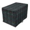 thumbnail image 1 of Tribal Dog Crate Cover, Prehistoric Bohemian Geometric Pattern Quirky Motif on Dark Backdrop, Easy to Use Pet Kennel Cover Small Dogs Puppies Kittens, 7 Sizes, Dark Blue Grey Multicolor, by Ambesonne, 1 of 1