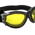 thumbnail image 3 of Birdz Eyewear Bald Eagle Padded Motorcycle Riding Safety Goggles Black Frame w/ Yellow Lens Supreme for Dirt Bikes ATV & Skydiving, 3 of 6