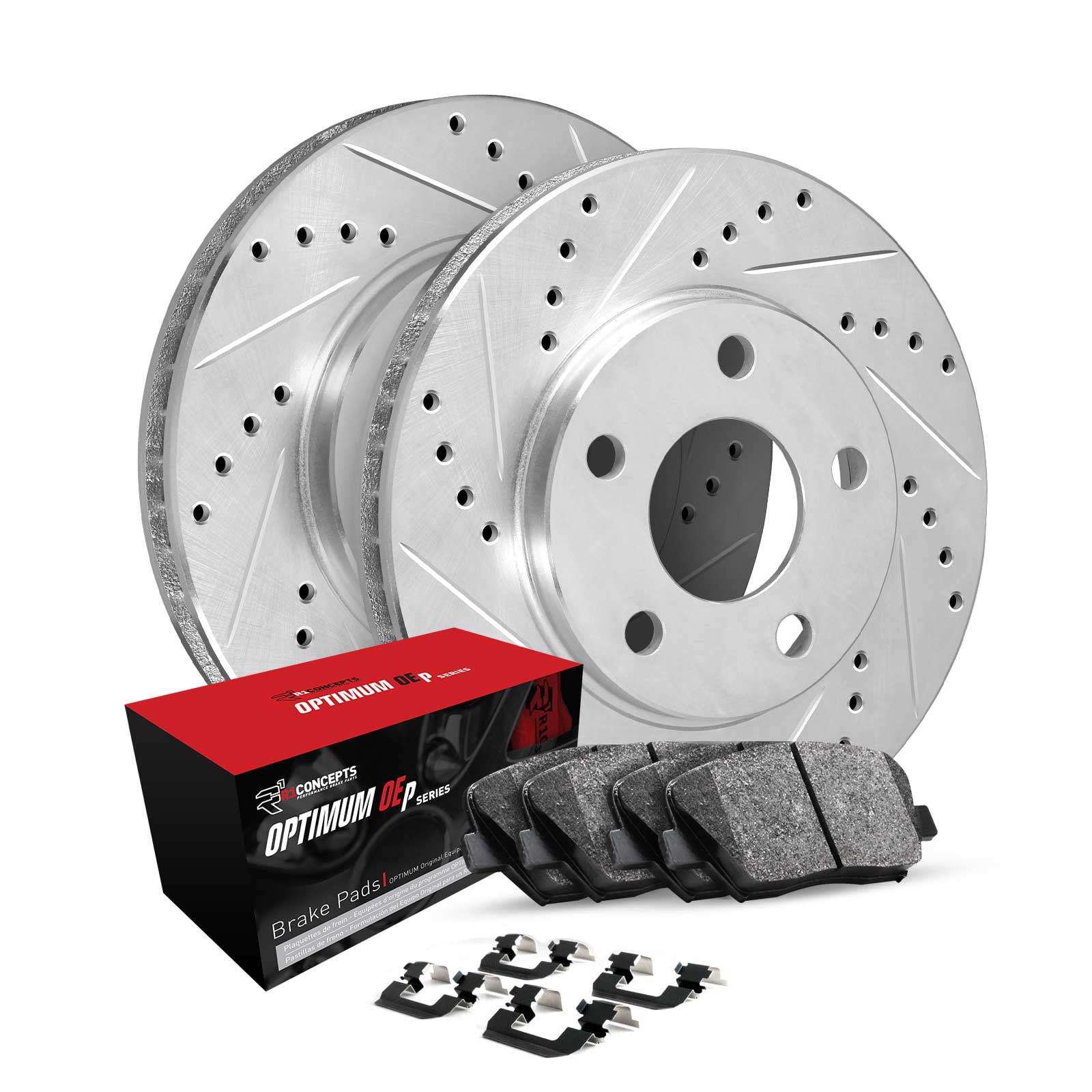 R1 Concepts Front Brakes and Rotors Kit |Front Brake Pads| Brake Rotors and  Pads| Optimum OEp Brake Pads and Rotors| Hardware Kit WGUH1-45027 -  