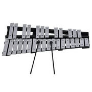 Foldable 30 Note Glockenspiel Xylophone Wooden Frame Aluminum Bars Educational Percussion Musical Instrument Gift with Carrying Bag