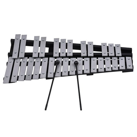 Foldable 30 Note Glockenspiel Xylophone Wooden Frame Aluminum Bars Educational Percussion Musical Instrument Gift with Carrying Bag