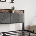 thumbnail image 6 of Queen Size Bed Frame, Storage Headboard with Charging Station and 2 Drawers, Solid and Stable, Noise Free, No Box Spring Needed, Easy Assembly, Vintage Brown and Gray, 6 of 9