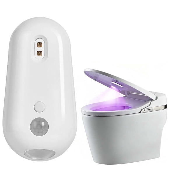 Veilleuse pour Cuvette de Toilette à Activation par Mouvement, Lampe de Siège de Salle de Bain Rechargeable à Intensité Réglable avec Support Adhésif, Veilleuse Intérieure pour Salles de Bains Partagées et Personnes Âgées (RL 1 Pce)