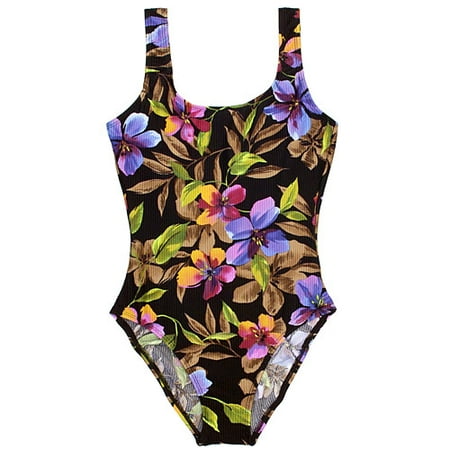 Catalina - Women's Plus Ribbed Tropical Night Swim Suit