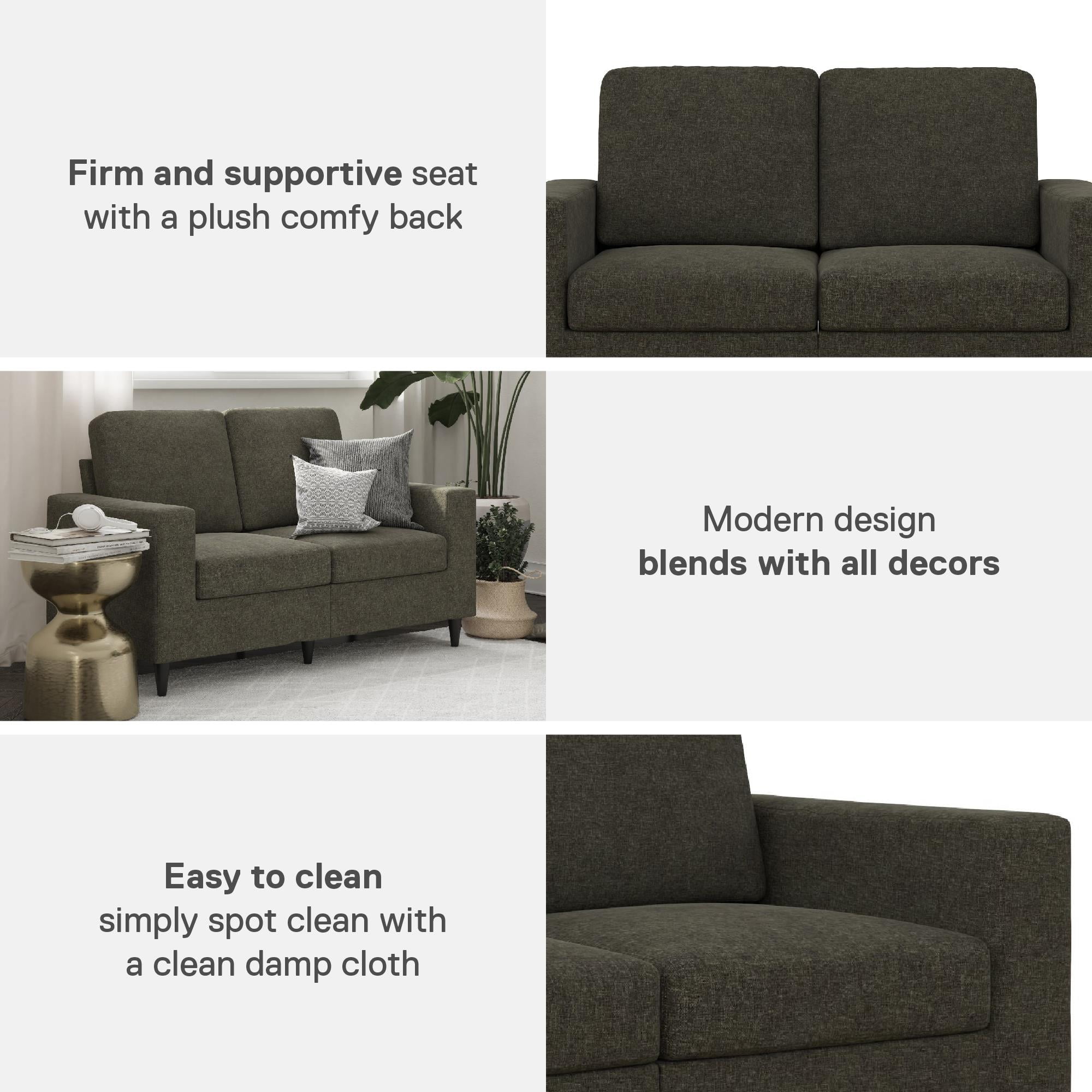 DHP Cooper Loveseat 2 Seater Sofa, Gray Linen