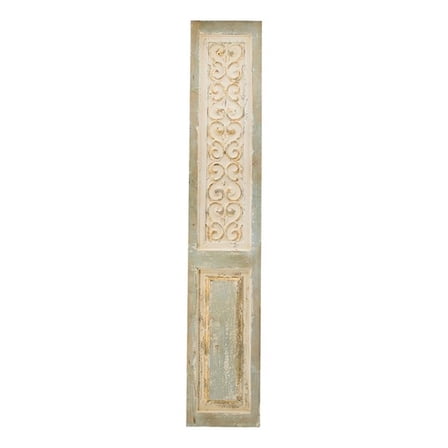 Benjara 79" Tall Decorative Carved Wood Panel Wall Art- Fir Wood- Beige- Gray