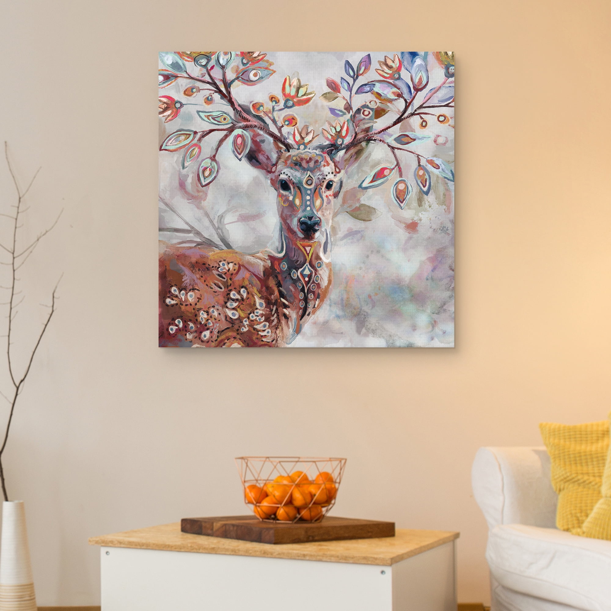 Boho Deer by Studio Arts Canvas Art Print
