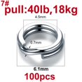 thumbnail image 1 of BLUEBROOK 100pcs Fishing Ring 3.7-14mm High Quality Stainless Steel Split Rings Double Circle Round Snap Pesca Accessories size7, 1 of 6
