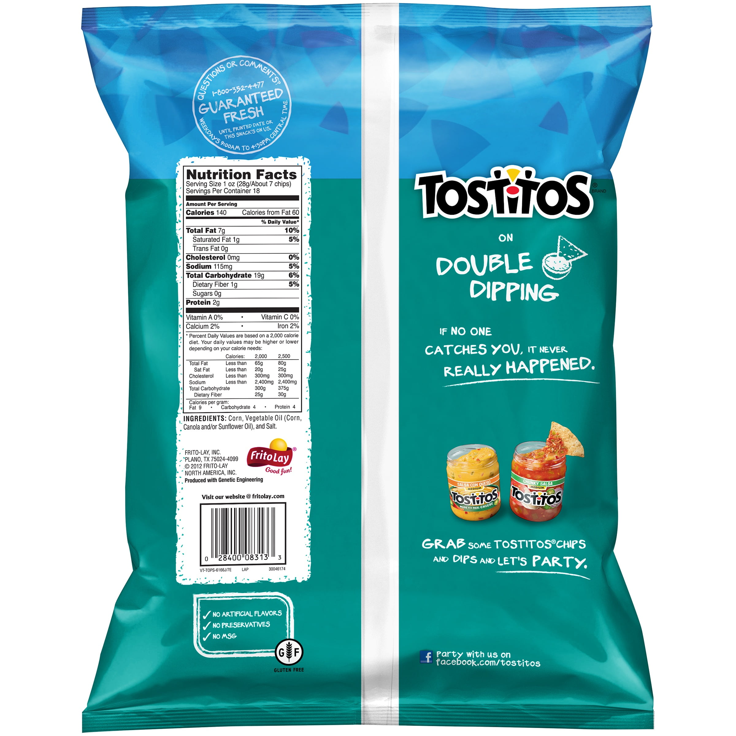 2Pack Tostitos Tortilla Chips Restaurant Style Party Size, Original