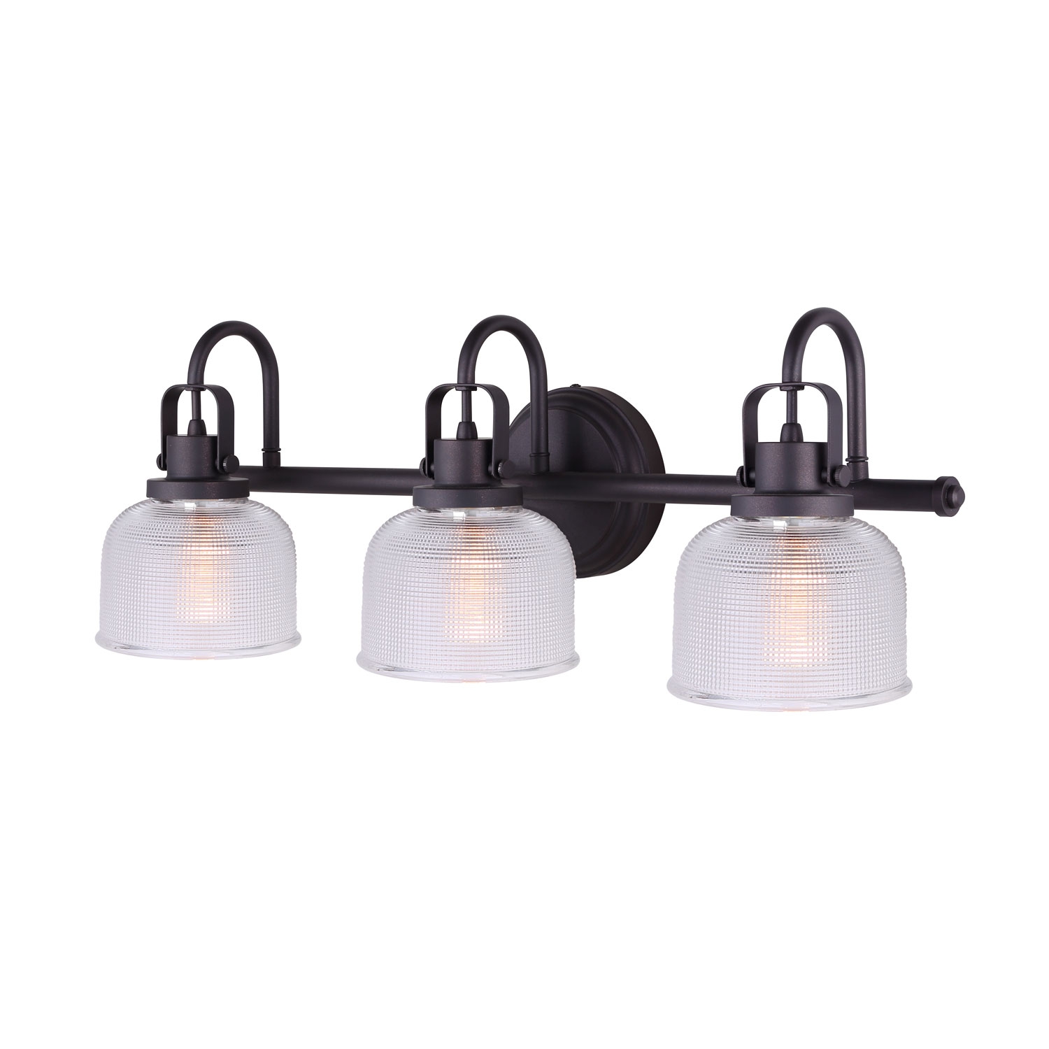 Oil Rubbed Bronze Vanity Light 3 Bulb Bath Wall Fixture Clear Double Prismatic Glass Globes Walmart Com Walmart Com