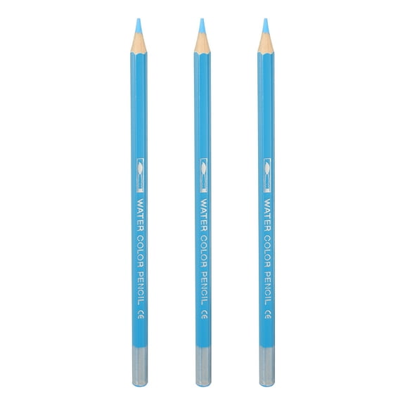 Uxcll Watercolor Pencils, Light Blue Color Pencil Set Sketch Coloring Drawing Colored Pencils Bulk Artist Drawing Supplies for Adult Coloring Book Blending, 3 Pcs