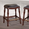 thumbnail image 3 of Chester Brown Faux Leather Saddle Seat Farmhouse Style Counter Stool, 3 of 5