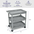 thumbnail image 3 of Stand Steady 24" x 32" Tubstr Three Shelf Tub Utility Cart - Gray, 3 of 8
