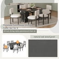 thumbnail image 4 of Harper & Bright Designs Farmhouse Wood Dining Table Set for 6 with 6 Upholstered Chairs, Rectangular Dining Table with Cutout Table Legs for Kitchen, Gray, 4 of 17