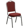 thumbnail image 7 of BizChair 4 Pack Crown Back Stacking Banquet Chair in Burgundy Patterned Fabric - Silver Vein Frame, 7 of 7