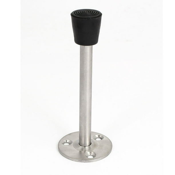 Tope de puerta montado en el suelo, amortiguador de tono plateado, 120 mm de largo