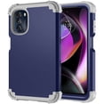thumbnail image 2 of Compatible with Motorola Moto G 5G 2022 Case, 3 Layer Hybrid Hard PC Soft TPU Silicone Rugged Bumper Shockproof Anti Slip Protective Phone Cover for Motorola Moto G 5G 2022 6.5 inch, Darkblue, 2 of 7