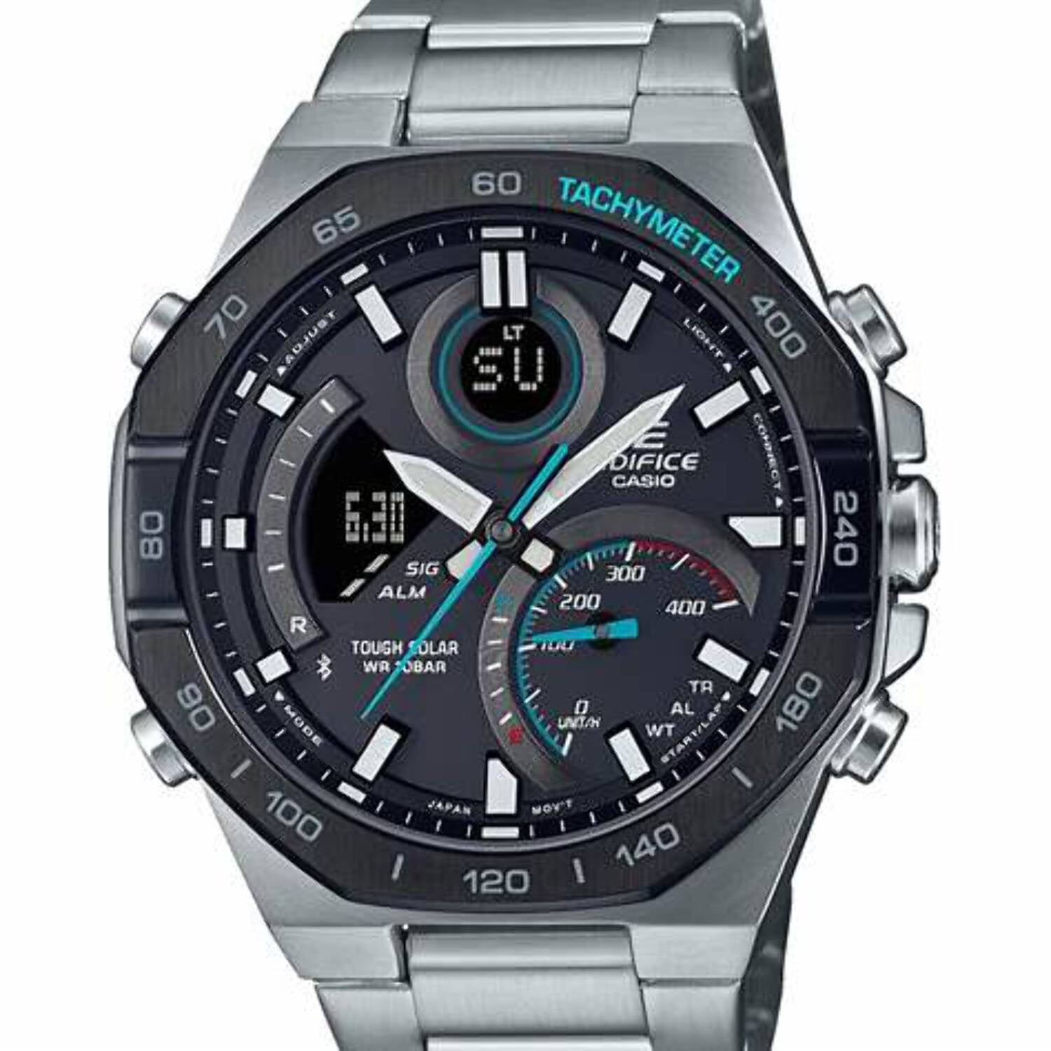Casio Edifice Mobile Link Analog Digital Grey Dial Solar ECB-950DB-1A 100M Men's Watch