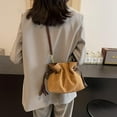 thumbnail image 2 of Shoulder Purse for Women Suede Bucket Bag Small Women's Tote Handbags Brown Cute Shoulder Bag Suede Crossbody Bags, 2 of 7