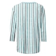 thumbnail image 4 of 3/4 Sleeve Tops for Women Striped Print Crew Neck Shirts Loose Fit Going Out Tops Business Dressy Casual Tunic Blouses 2026 Summer Basic Tees Beach Vacation Outfits, 4 of 5