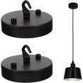 thumbnail image 1 of Kit de dosel de luz de placa negra para montaje en techo, hardware de montaje industrial con diseño de gancho abierto para colgar fácilmente, amplia aplicación para candelabros, luces colgantes y, 1 of 5