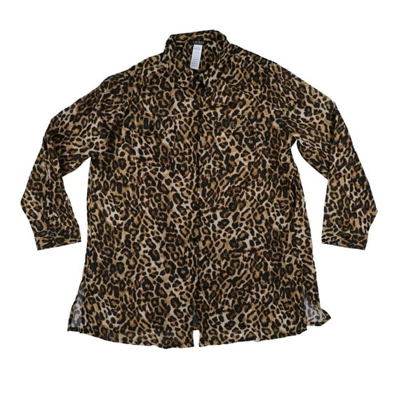 Ralph Lauren Women's Plus Sleep Shirt Printed Brown 2X New