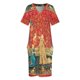 thumbnail image 3 of Vestido de vendaje con bolsillo suelto para mujer traje de festival flores de fantasía rojo verde animales gusto de dama y io, 3 of 6