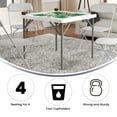 thumbnail image 5 of Flash Furniture Silas 34.5" Square Folding Card Table with Felt Surface and Cup Holders, White/Green, 5 of 15
