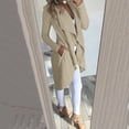 thumbnail image 4 of IROINNID Women's Open Front Coat Solid Color Long Sleeve Leisure Casual Buttons Loose Hoodless Outerwear Tops, Khaki, 4 of 9