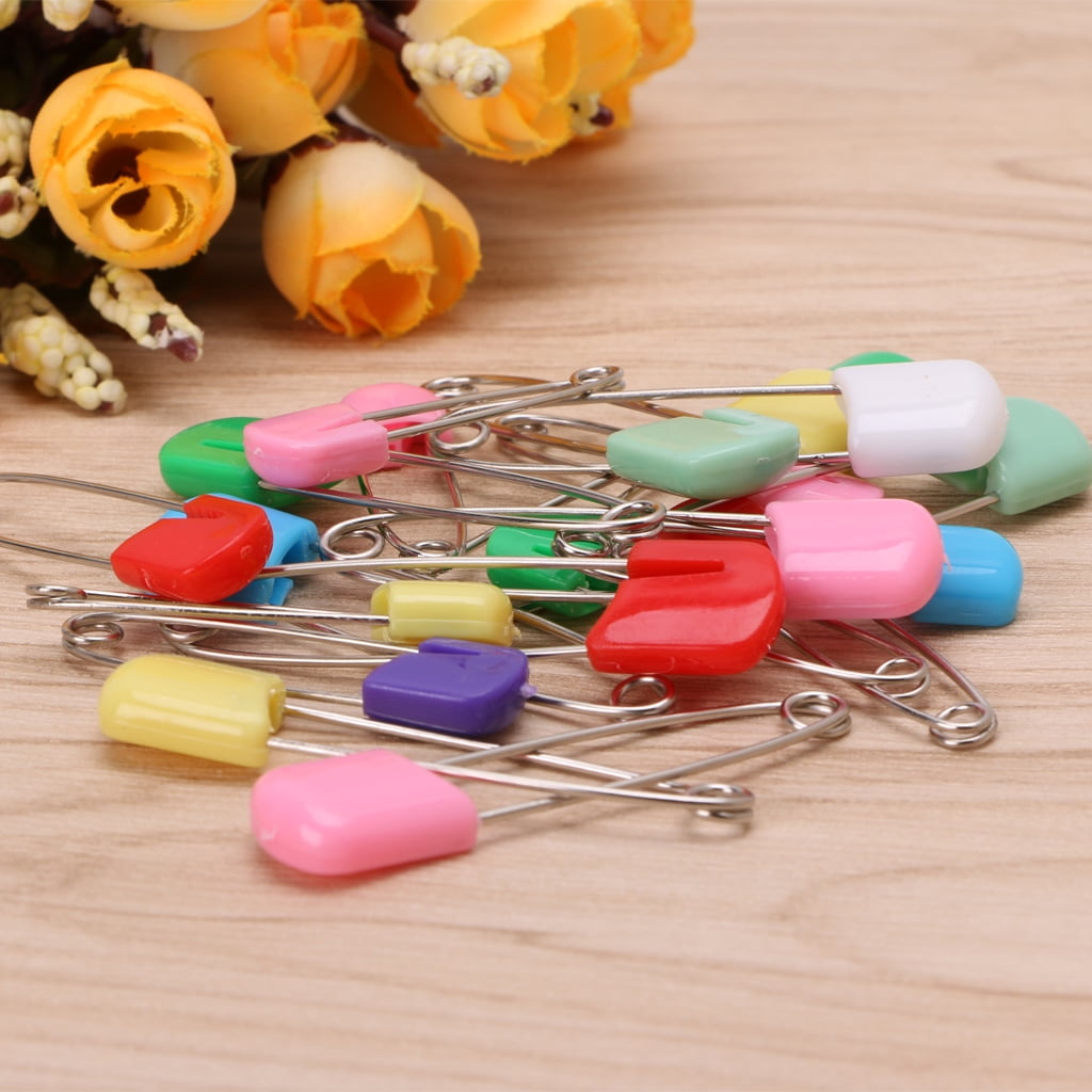 TRINGKY 20Pcs Baby Infant Child Cloth Nappy Diaper Pins Safety Locking Holder Colorful