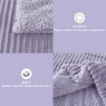 thumbnail image 3 of Jessy Home 3 Piece Fleece Queen Comforter Set - Soft & Warm Fluffy Purple Sherpa Bedding , Fuzzy Heavy Double Sided Design Winter Comforter with 2 Pillow Cases, 3 of 8