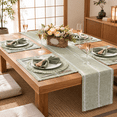 Rustic Modern Table Runner Sage Green Rustic Farmhouse Table Runner and Placemat 13-Piece Set ...