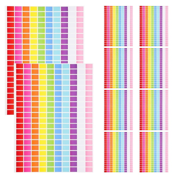 10 Sheets of Color Coding Labels Rectangular Colored Stickers Adhesive Label Stickers for Home Office