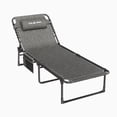 thumbnail image 6 of MRUAKA Outdoor Folding Chaise Lounge Chair, Heavy-Duty Portable Sun Lounger with 4 Adjustable Positions & Removable Pillow, Patio Beach Chair for Backyard, Poolside, Camping,Dark Grey, 6 of 9