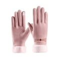 thumbnail image 2 of Nkmbld Winter Gloves for Men Women, Winter Warm Gloves and Touch Screen Velvet Padded Cycling Driving Winter Fashion Heating Gloves, Pink, 2 of 8