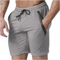 thumbnail image 1 of IROINNID Men's Casual Drawstring Fitness Shorts Elastic Workout Shorts With Zipper Pocket, 1 of 7