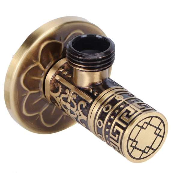 G1/2" Brass Water Stop Valve, Reliable Angle Faucet, Retro Style, Includes Rear Cover