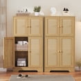 thumbnail image 3 of FANGSUM Rattan Cabinet with 4 Doors & Adjustable Shelf, Natural, for Living Room, Home Office, 3 of 9