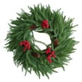 thumbnail image 2 of Artificial Cedar Christmas Wreath for Front Door 18 Inch Cedar Pine Wreath With Pine Cones and Berries for Wall Window Porch Farmhouse Indoor Outdoor Xmas Holiday Home Decorations, 2 of 9