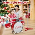 thumbnail image 3 of Costway Jazz Drum Set for Toddler Kids Educational Toy w/Keyboard Cymbal Microphone Red, 3 of 10