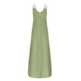 thumbnail image 3 of Patlollav Travel Dress for Women, Women's Summer Casual Sleeveless Round Neck Solid fork Opening Dress, 3 of 6