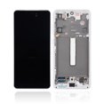 thumbnail image 2 of Esource Parts Samsung Galaxy S21 FE 5G OLED Assembly Replacement Frame White Refurbished, 2 of 10
