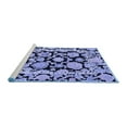 thumbnail image 2 of Ahgly Company Machine Washable Indoor Square Abstract Blue Modern Area Rugs, 6' Square, 2 of 4