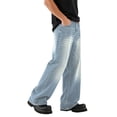 thumbnail image 6 of Homenesgenics Mens Jeans Regular Fit Vintage-Style Relaxed-Fit Straight-Leg Wide-Leg - Mens Jeans Regular Fit Casual Denim Pants Blue S, 6 of 6