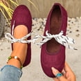 thumbnail image 6 of Lace Up Ballet Flats for Women Mary Jane Shoes | Round Toe, Faux Suede, Slip On, Low Heel, Soft Insole, Arch Support, All Day Comfort, Daily Walking, Casual Ballerina Shoes, 6 of 6