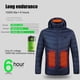 thumbnail image 5 of Chaqueta térmica USB para hombre, abrigo térmico eléctrico de poliéster, ropa de abrigo con capucha (3XL), 5 of 8