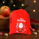 thumbnail image 4 of Decoraciones navideñas, adornos navideños, regalos navideños. Bolsa de regalo navideña de terciopelo rojo con cordón, bolsa estampada para dulces y galletas, bolsas de tela para regalos., 4 of 7
