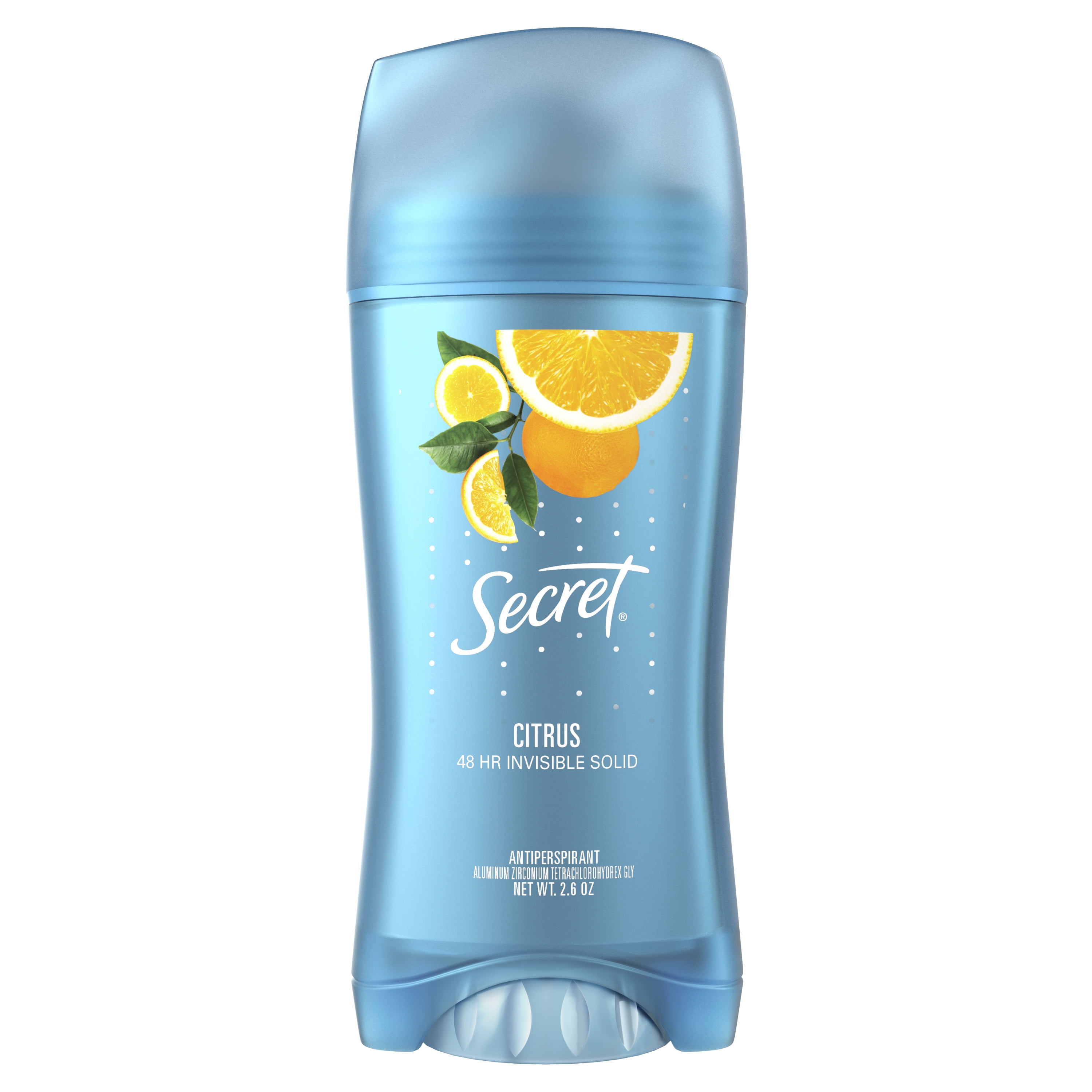 Secret Invisible Solid Antiperspirant and Deodorant, Citrus Scent, 2.6