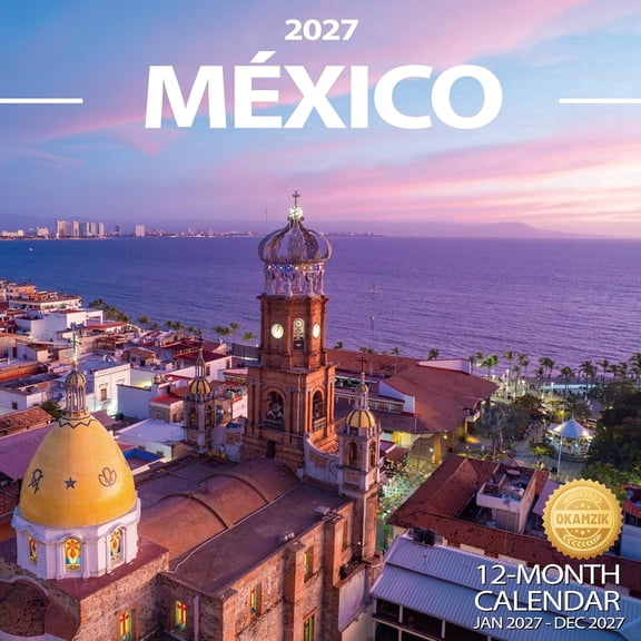 2027 Wall Calendar México - Hangable Monthly Country Scenic Planner | Large Blocks